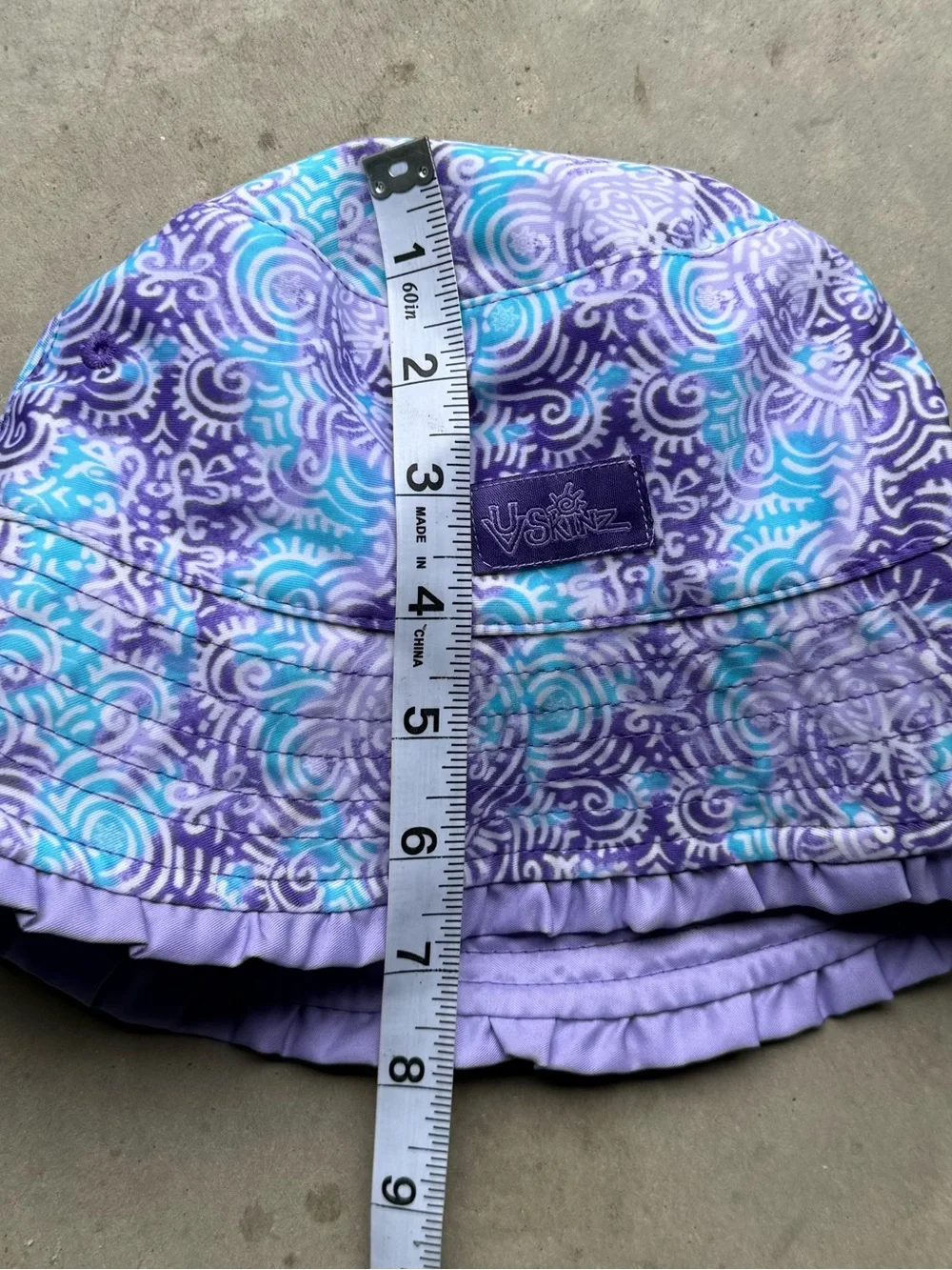 Skin Purple & Teal Swirl Bucket Hat girls reversible